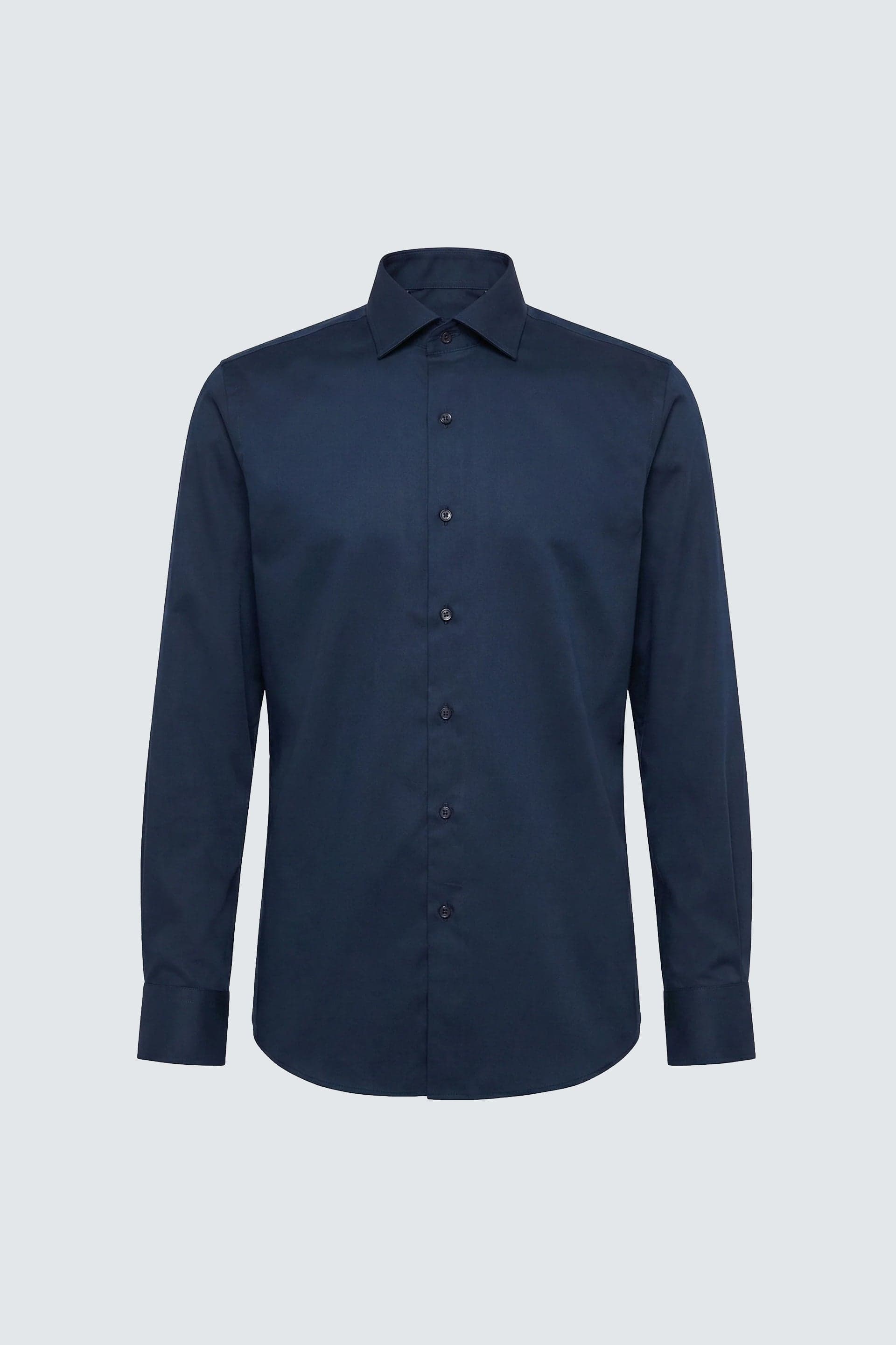 Koyu Lacivert Slim Fit Erkek Gömlek – Klasik Pamuk
