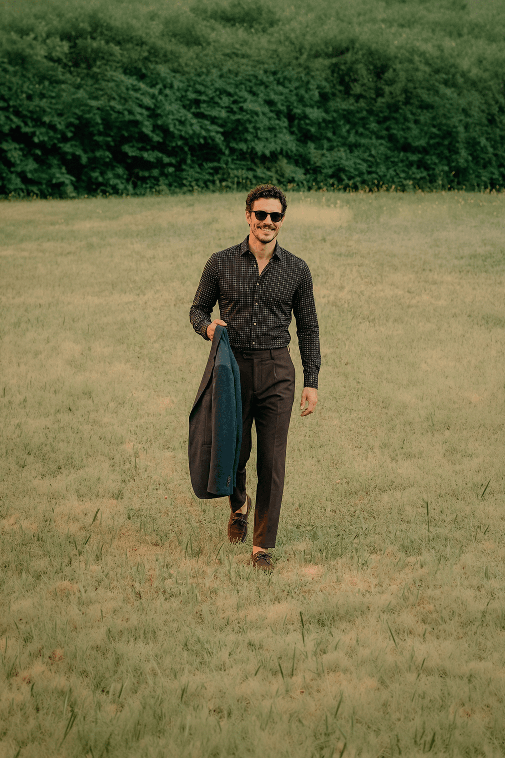 Siyah Slim Fit Erkek Gömlek – Desenli Pamuk